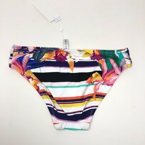 Trina Turk Multicolor Striped Floral Bikini Bottom